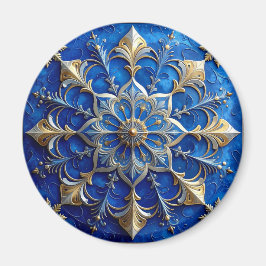 Blue Decorative Christmas Holiday Magnet