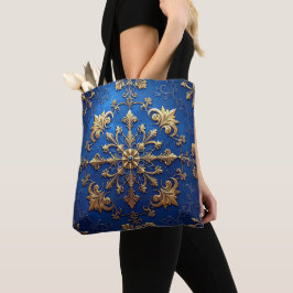 Blue Decorative Christmas Holiday Tote Bag Tasche