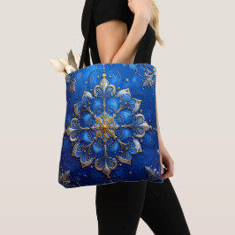 Blue Decorative Christmas Holiday Tote Bag Tasche