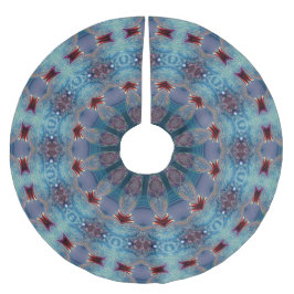 Blue Decorative Christmas Tree Skirt Polyester Weihnachtsbaumdecke