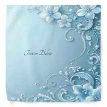 Blue Decorative Floral Bandana
