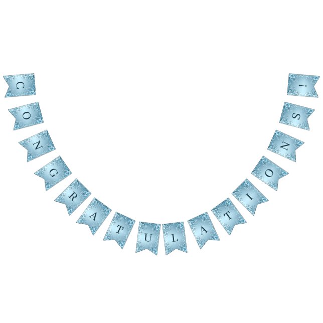 Blue Decorative Floral Bunting Flag Wimpelkette (Alle)