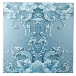 Blue Decorative Floral Ceramic Tile Fliese