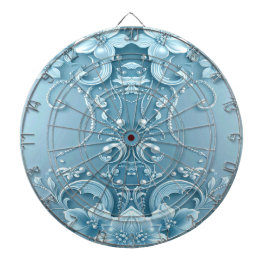 Blue Decorative Floral Dartboard Dartscheibe