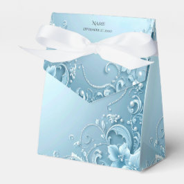 Blue Decorative Floral Favor Box Geschenkschachtel