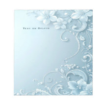 Blue Decorative Floral Notepad