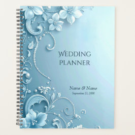Blue Decorative Floral Planner Planer