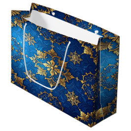 Blue Decorative Holiday Gift Bag Große Geschenktüte