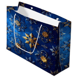 Blue Decorative Holiday Gift Bag Große Geschenktüte