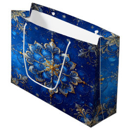 Blue Decorative Holiday Gift Bag Große Geschenktüte