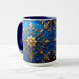 Blue Decorative Holiday Mug Tasse