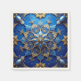 Blue Decorative Holiday Napkin Serviette