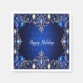 Blue Decorative Holiday Napkin Serviette