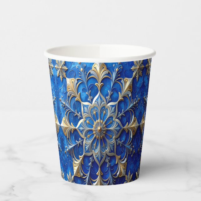 Blue Decorative Holiday Paper Cups Pappbecher (Links)