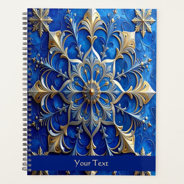 Blue Decorative Holiday Planner Planer (Vorderseite)