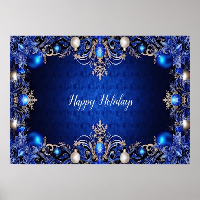 Blue Decorative Holiday Poster (Vorne)