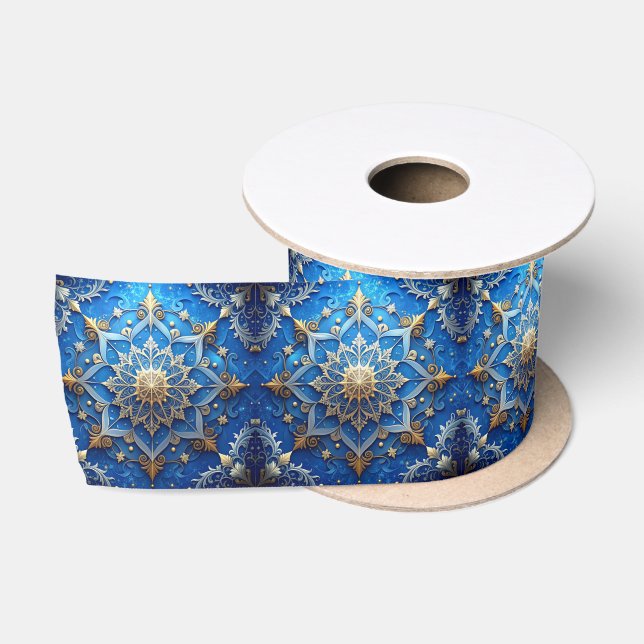 Blue Decorative Holiday Satin Ribbon Satinband (Spule)