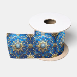 Blue Decorative Holiday Satin Ribbon Satinband