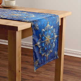 Blue Decorative Holiday Table Runner Mittelgroßer Tischläufer