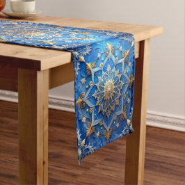 Blue Decorative Holiday Table Runner Mittelgroßer Tischläufer