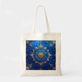 Blue Decorative Holiday Tote Bag Tragetasche