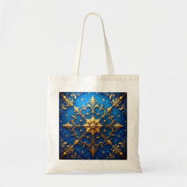 Blue Decorative Holiday Tote Bag Tragetasche