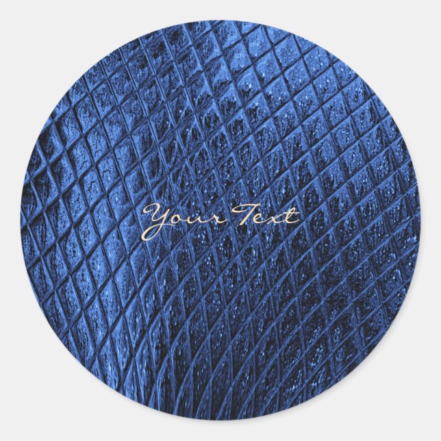 Blue Decorative Moderne Klassische Rundsticker Runder Aufkleber (Vorderseite)