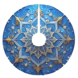 Blue Decorative Tree Skirt Polyester Weihnachtsbaumdecke