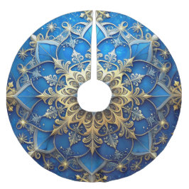 Blue Decorative Tree Skirt Polyester Weihnachtsbaumdecke