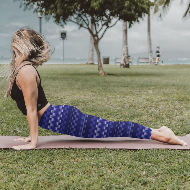 Blue Deep Lila Trippy Stripes Cool Psychedelic Leggings (Von Creator hochgeladen)