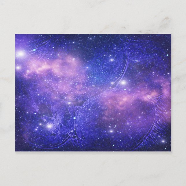 Blue Deep Space Postkarte (Vorderseite)