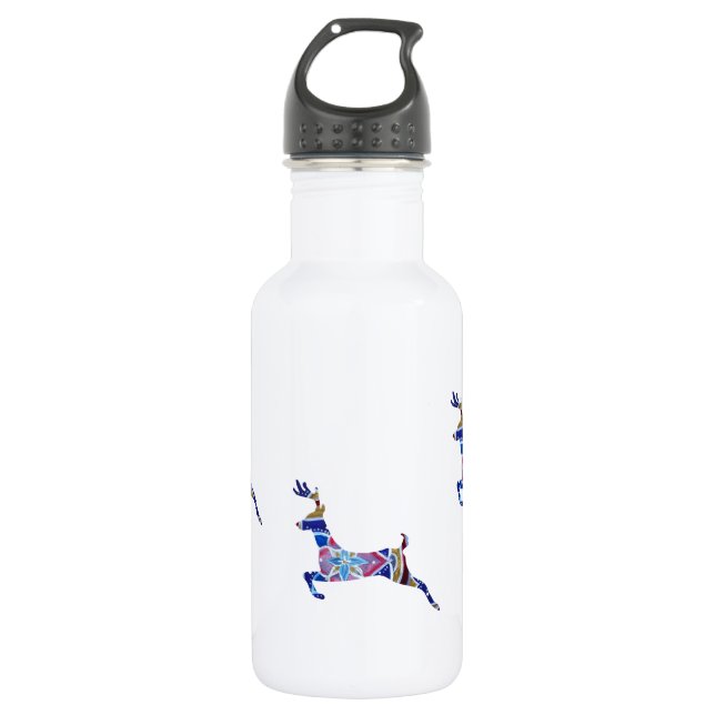 Blue Deer Custom Water Flasche (532 ml), White Edelstahlflasche (Vorderseite)