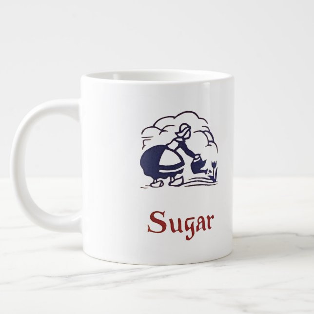 Blue Delft Dutch Girl Sugar Jumbo-Tasse (Links)