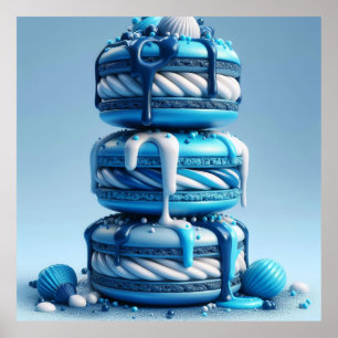 Blue Delight - Poster Artistique Macaron