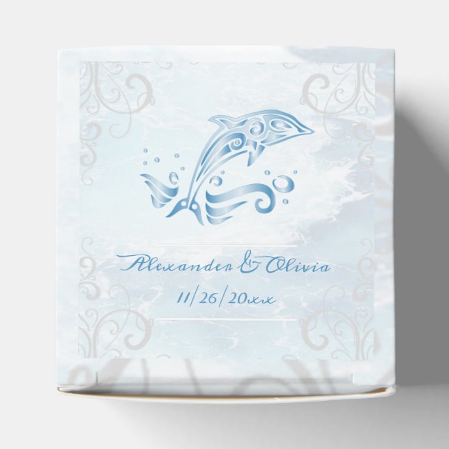 Blue-Delphin-Gastgeschenk Hochzeit Geschenkschachtel (Oben)