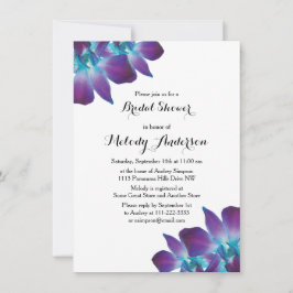 Blue Dendrobium Orchid Bridal Dusche Einladung