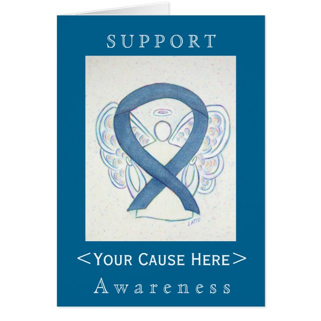 Blue Denim Awareness Ribbon Angel individuelle Kar (Vorne)