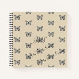 Blue Denim Butterfly-Muster Hinzufügen von Textnot Notizbuch