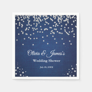 Blue Denim Diamonds Pearls Couple's Polterabend Serviette