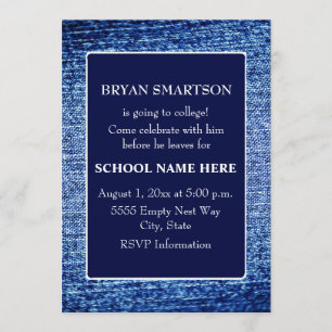 Blue Denim - Invitation pour une fête de départ en