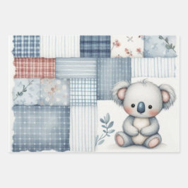 Blue Denim Koala Geschenkpapier Set