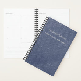 Blue Denim Monthly Planner Planer