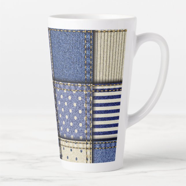 Blue Denim Patchwork Milchtasse (Rechts)