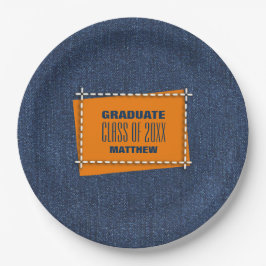 Blue Denim Pattern Graduation Party Pappteller