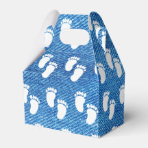Blue Denim Print Baby Shooting Footprint Muster