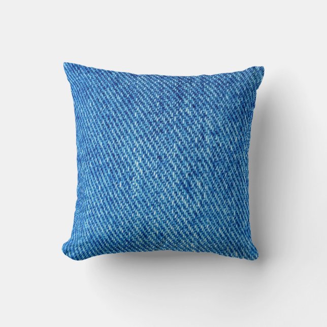Blue Denim Texture Kissen (Vorderseite)