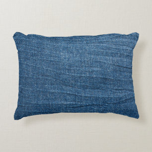 Blue Denim Texture: Klassische Jeans. Dekokissen