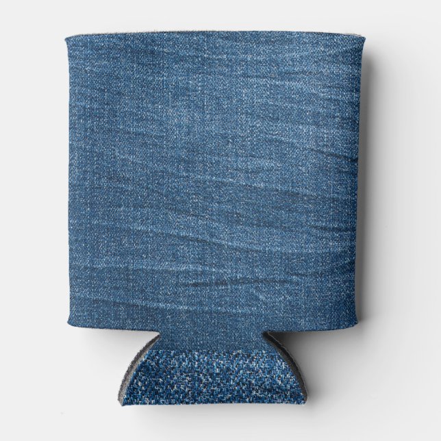 Blue Denim Texture: Klassische Jeans. Dosenkühler (Vorderseite)
