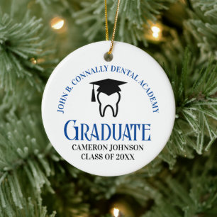 Blue Dental School Graduate Keepake Weihnachten Keramik Ornament
