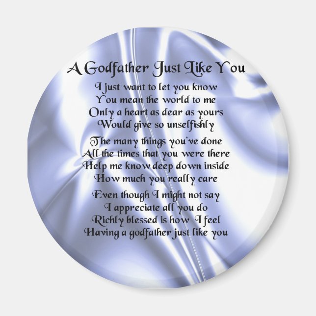 Blue Design GodVater Gedicht Magnet (Vorne)